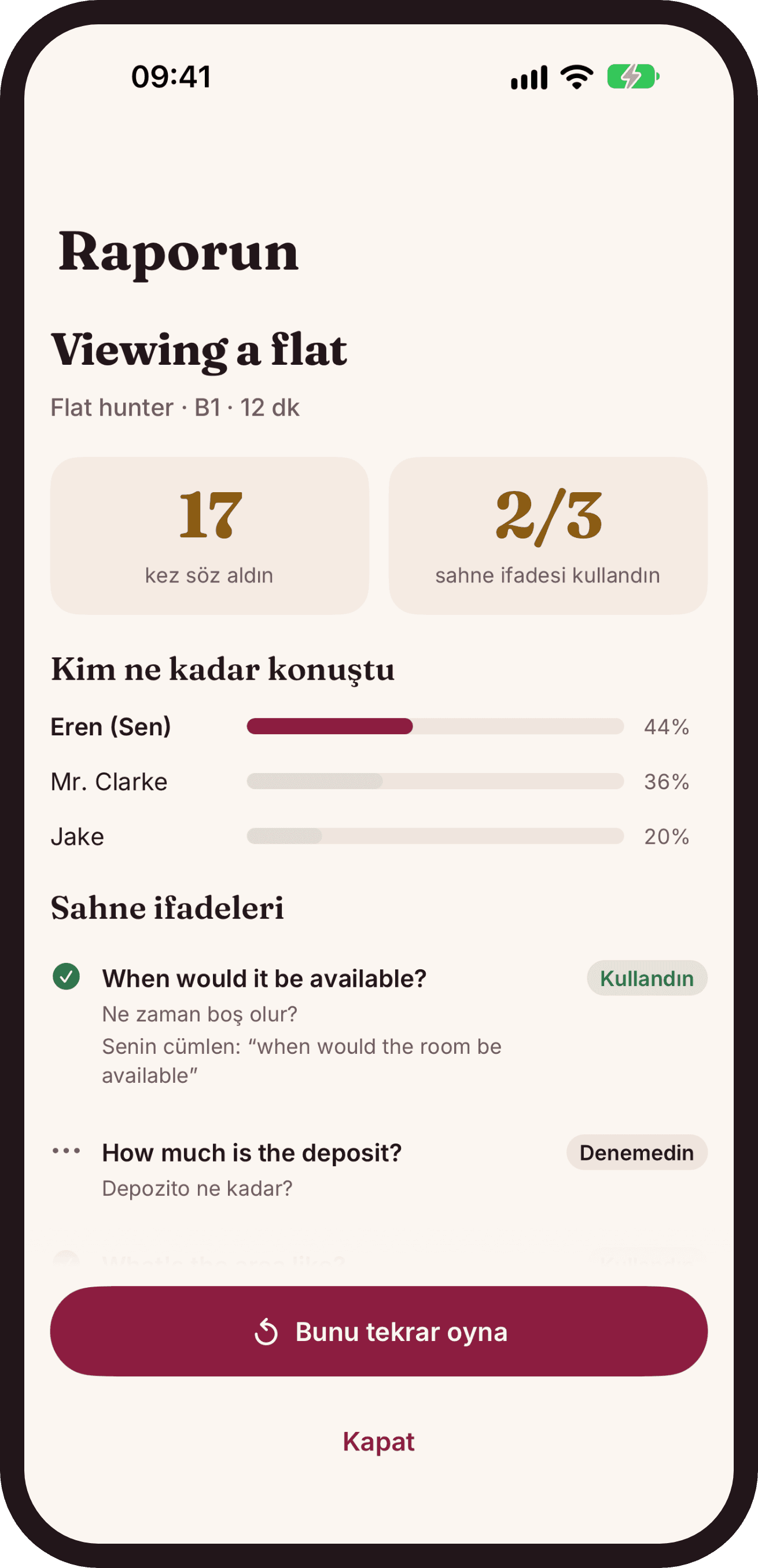 SpeakTable oturum raporu